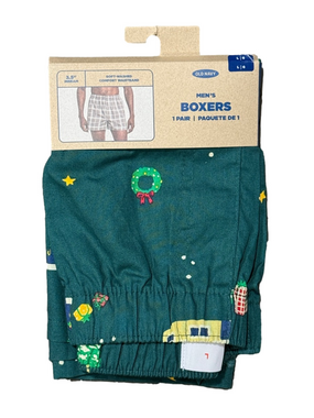 Mens Christmas Wreaths & Presents Boxer Shorts - Size Large - Old Navy - NWT